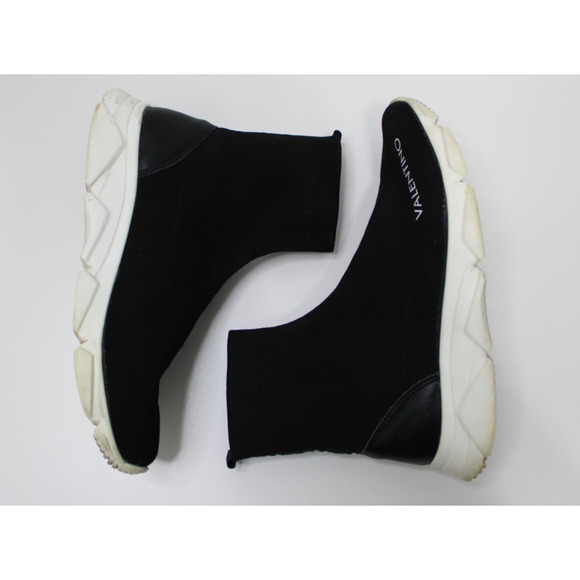 Valentino Shoes Women's Size 8 Slip On Stretch Sock Sneakers Black - Picture 12 of 15